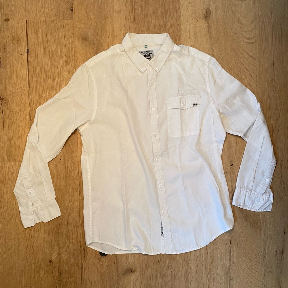 Lost surf brand casual white button down men’s M